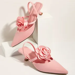 Tillbuy Flower Stiletto Pumps