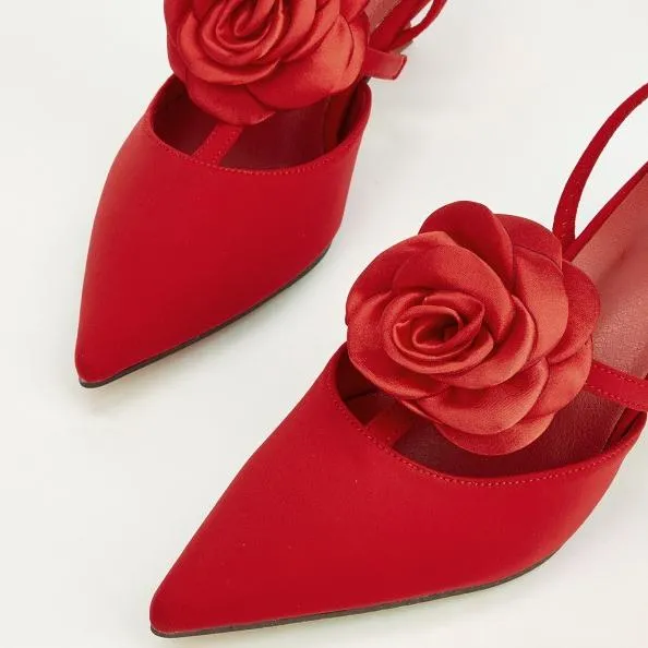 Tillbuy Flower Stiletto Pumps