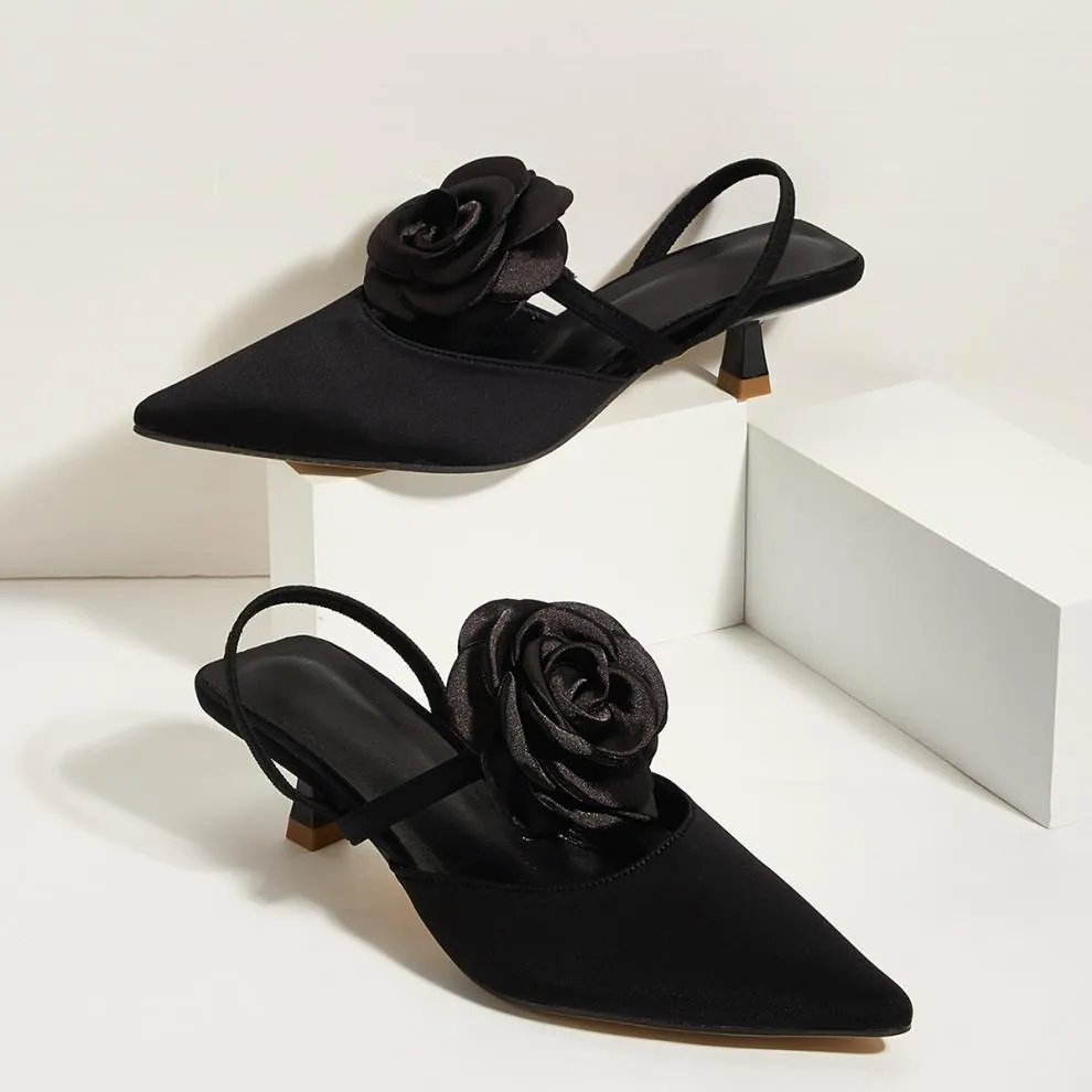 Tillbuy Flower Stiletto Pumps