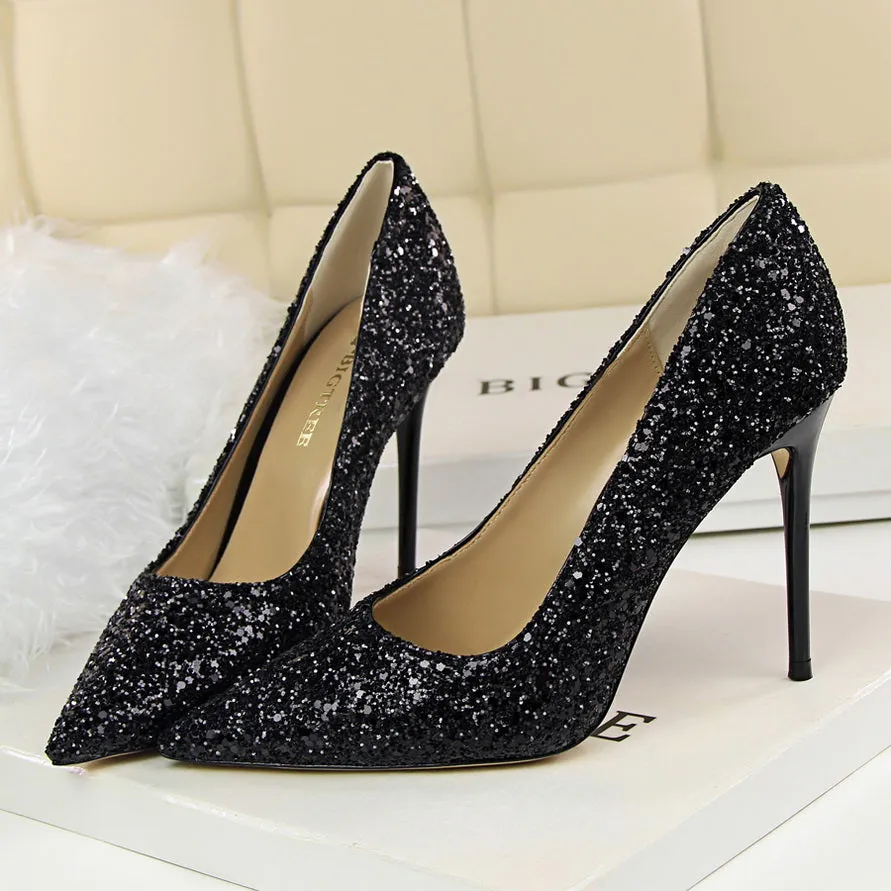 Tillbuy Sparkling Rhinestone Pumps