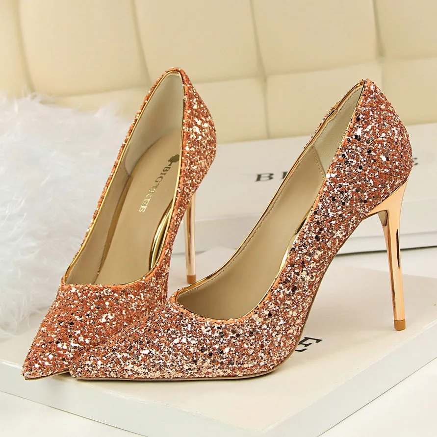 Tillbuy Sparkling Rhinestone Pumps