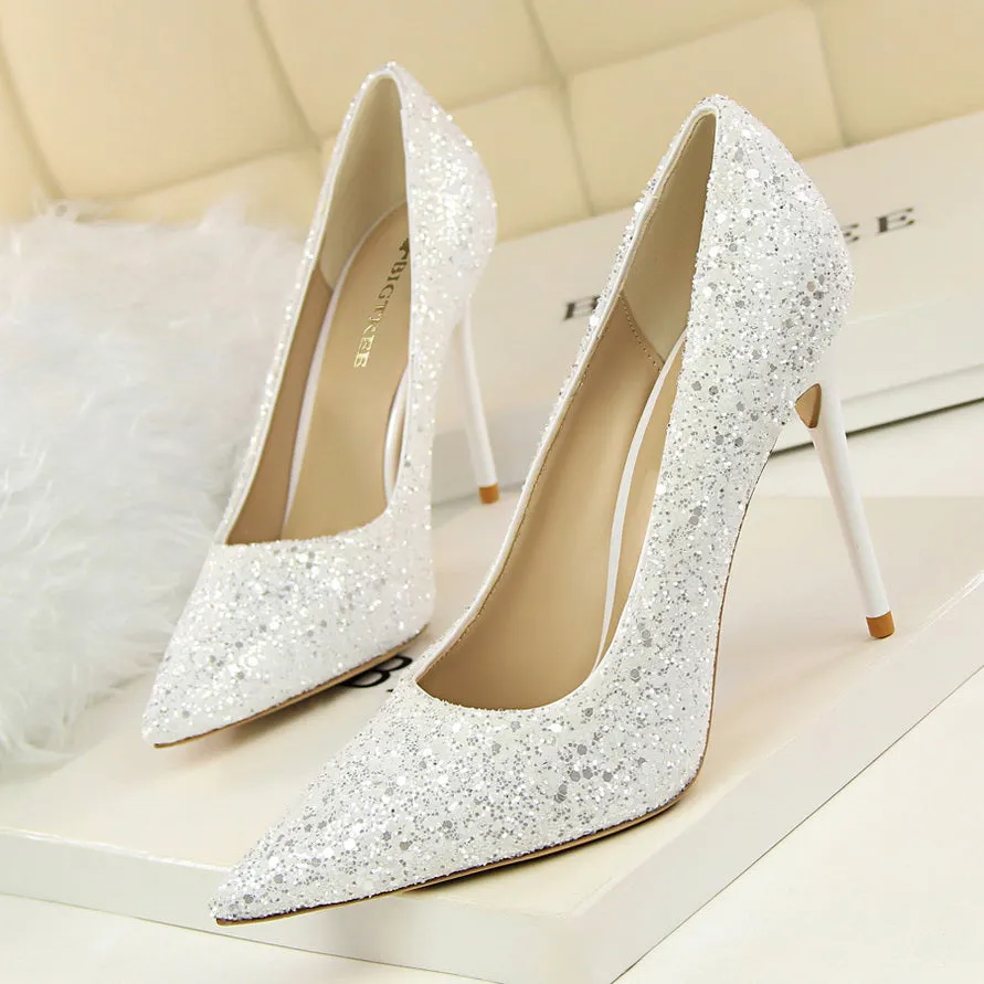 Tillbuy Sparkling Rhinestone Pumps