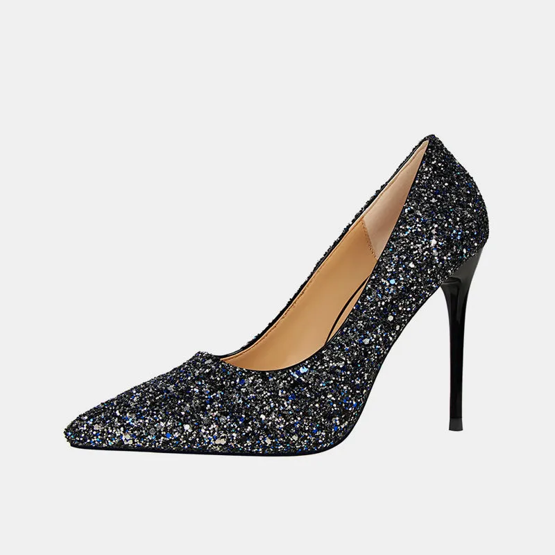 Tillbuy Sparkling Rhinestone Pumps