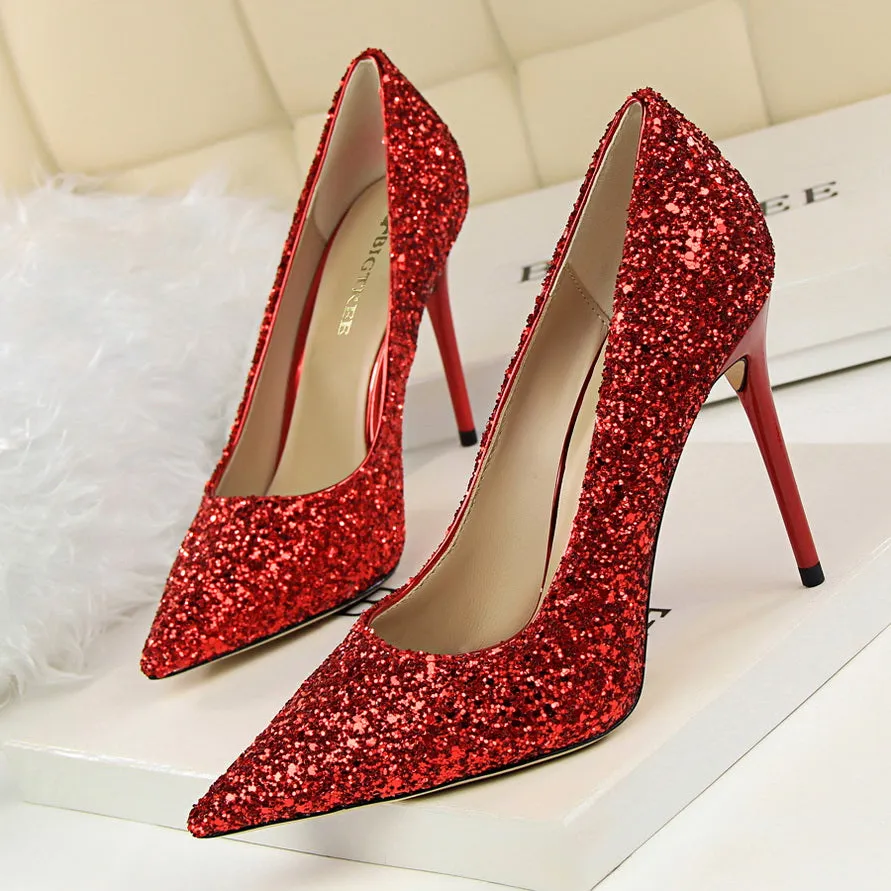 Tillbuy Sparkling Rhinestone Pumps