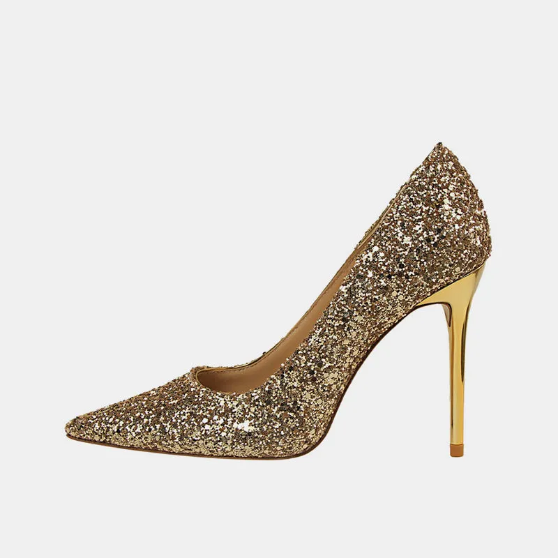 Tillbuy Sparkling Rhinestone Pumps