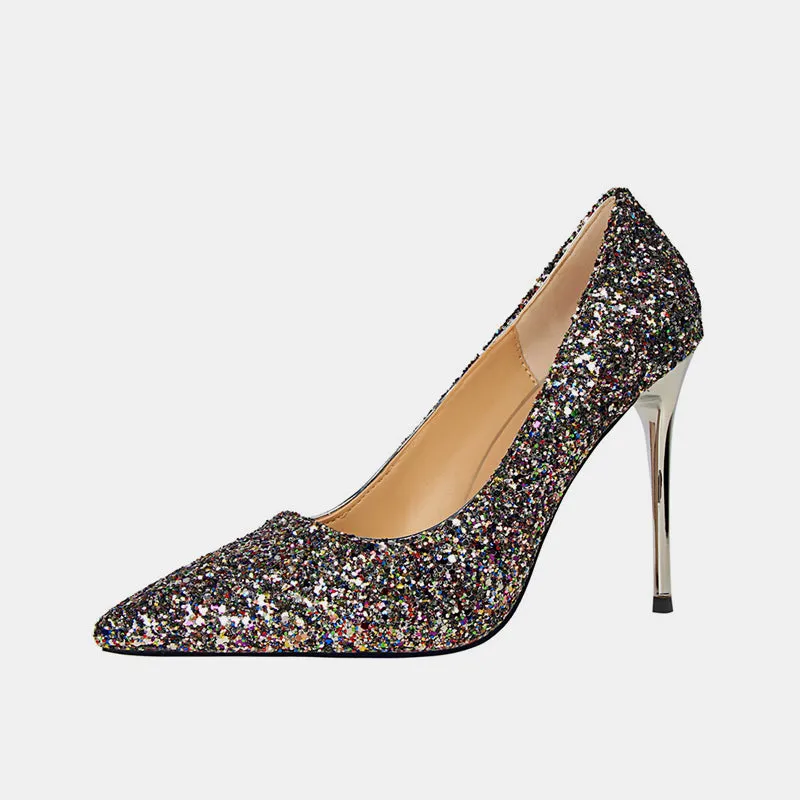 Tillbuy Sparkling Rhinestone Pumps