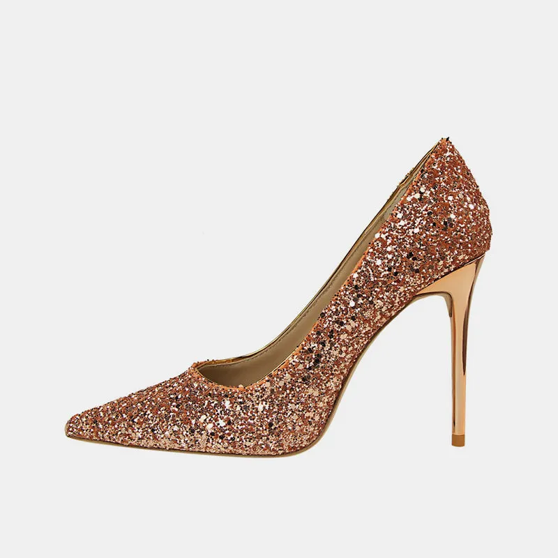 Tillbuy Sparkling Rhinestone Pumps