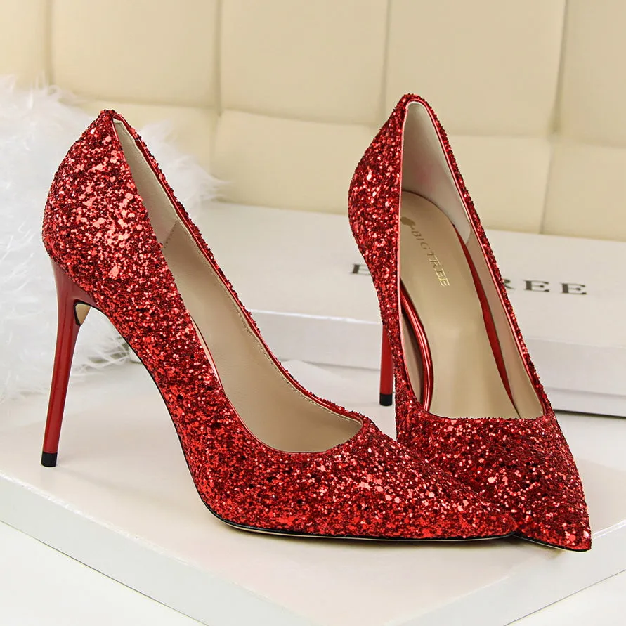 Tillbuy Sparkling Rhinestone Pumps