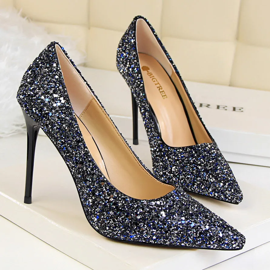 Tillbuy Sparkling Rhinestone Pumps