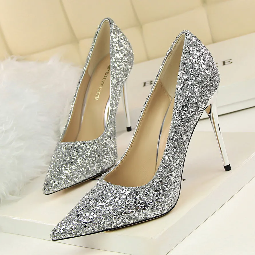 Tillbuy Sparkling Rhinestone Pumps