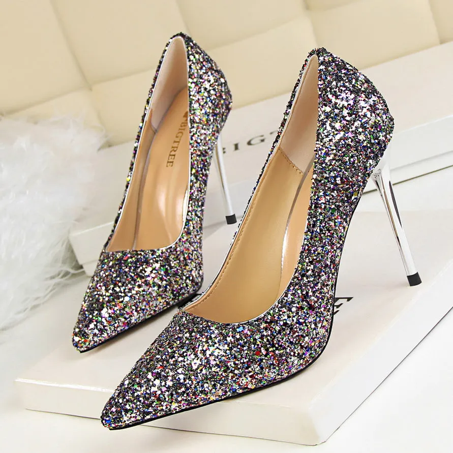 Tillbuy Sparkling Rhinestone Pumps