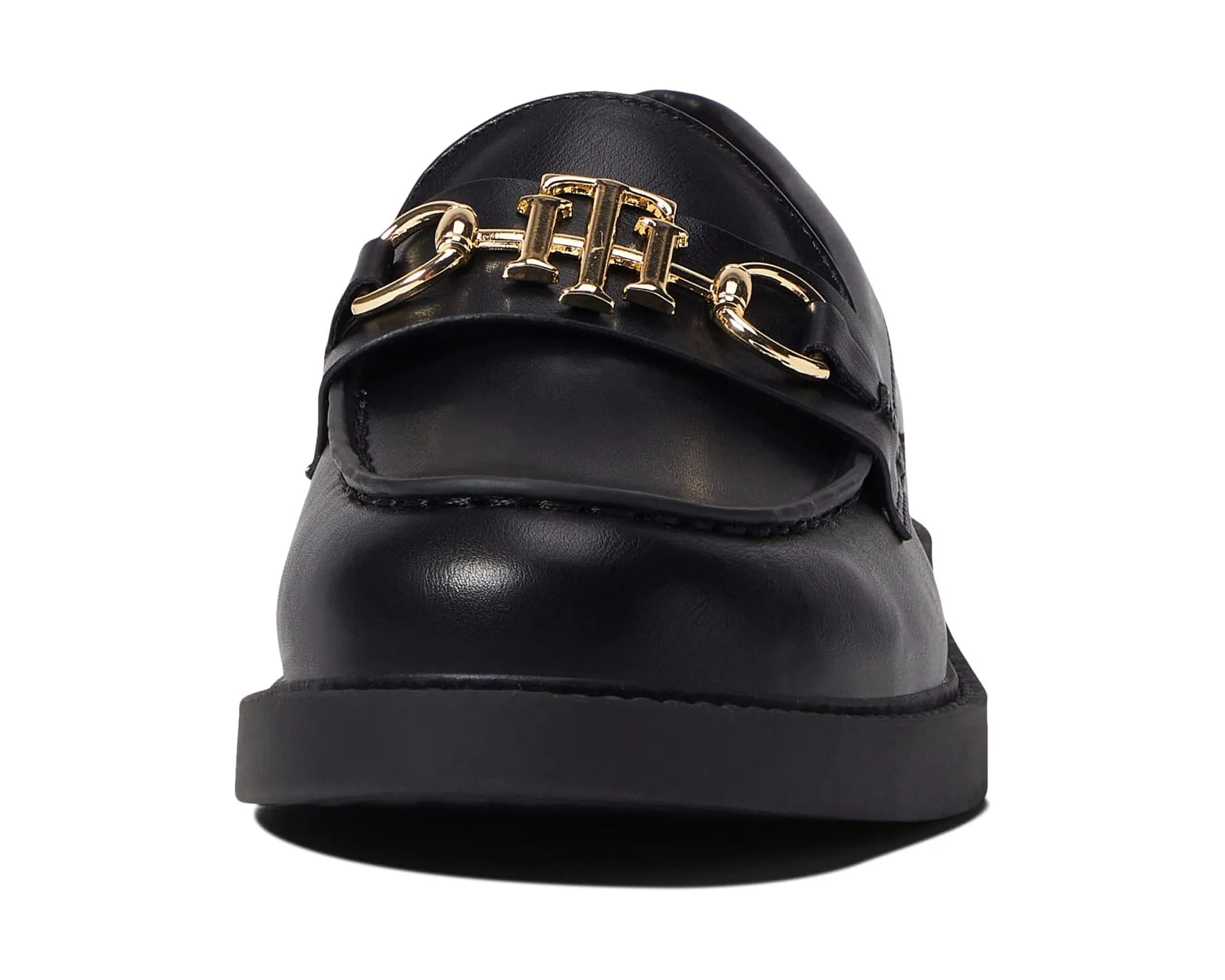 Tommy Hilfiger Trevys Black Slip-On Moc-Toe Fashion Loafers Flats Shoes