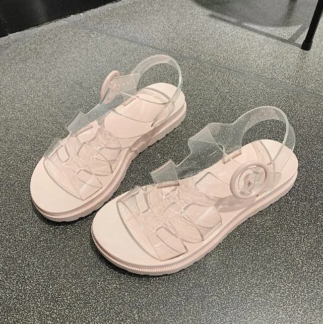 Transparent Strips Kawaii Flat Open Toe Summer Sandals