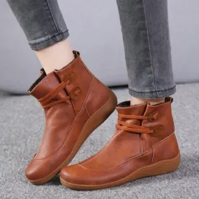 Women elastic band slip on ankle booties