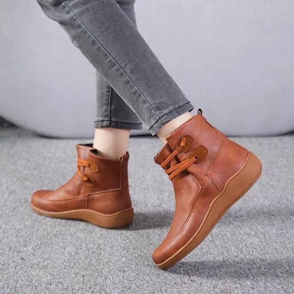 Women elastic band slip on ankle booties