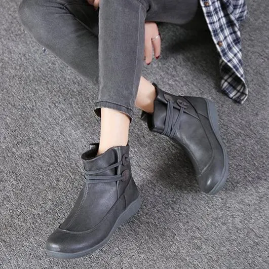 Women elastic band slip on ankle booties
