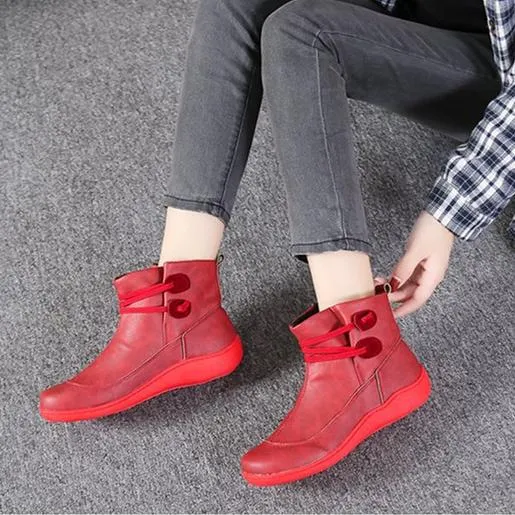 Women elastic band slip on ankle booties