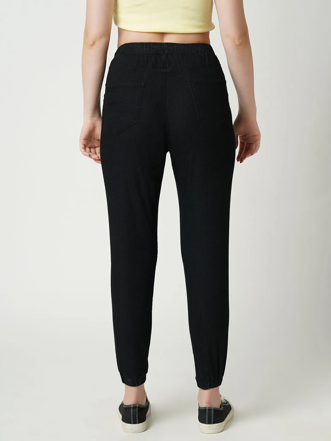 Women High-Rise Slim Fit Denim Jogger