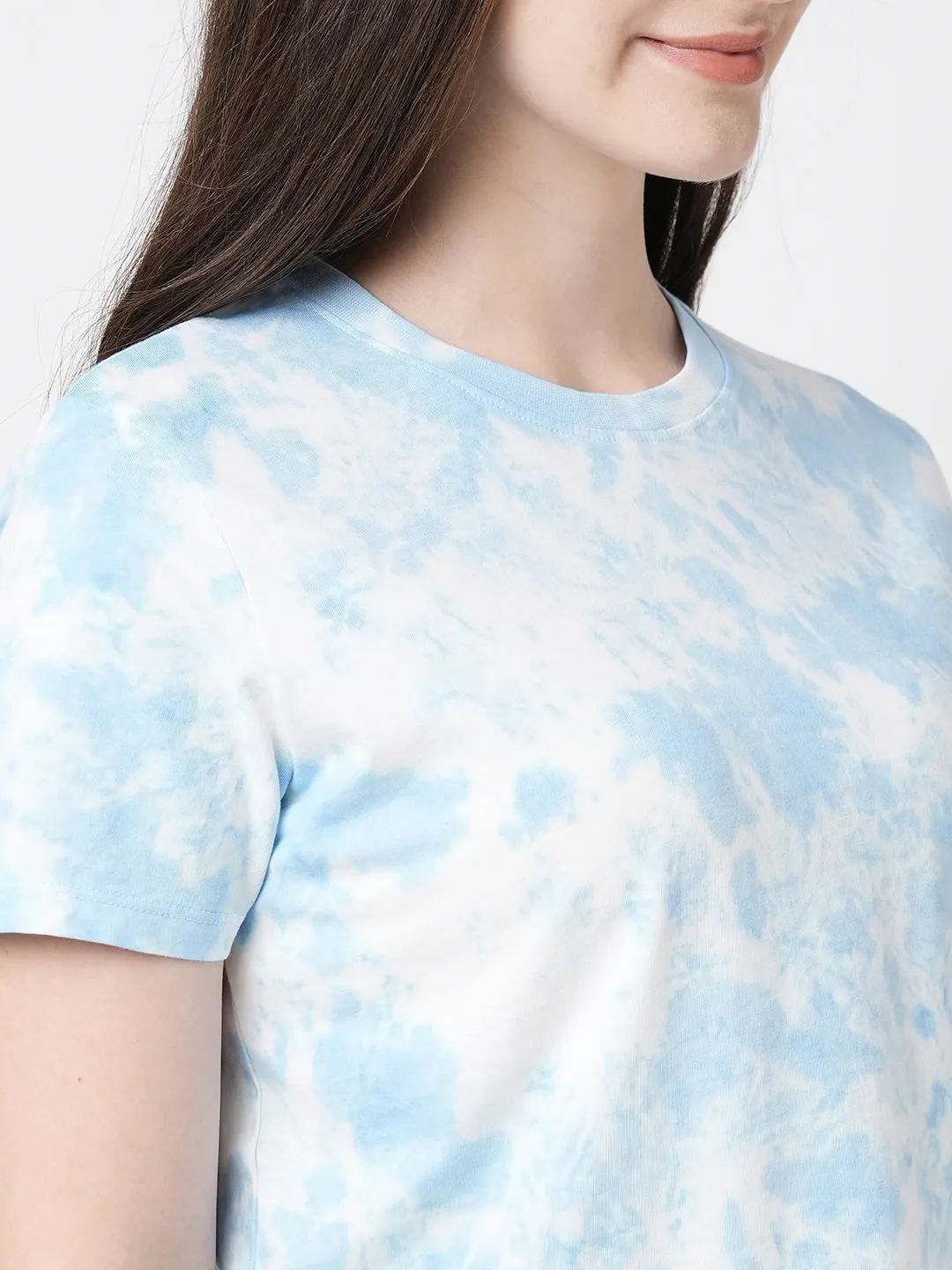 Women Sky Tie & Dye Short Sleeves T-shirt