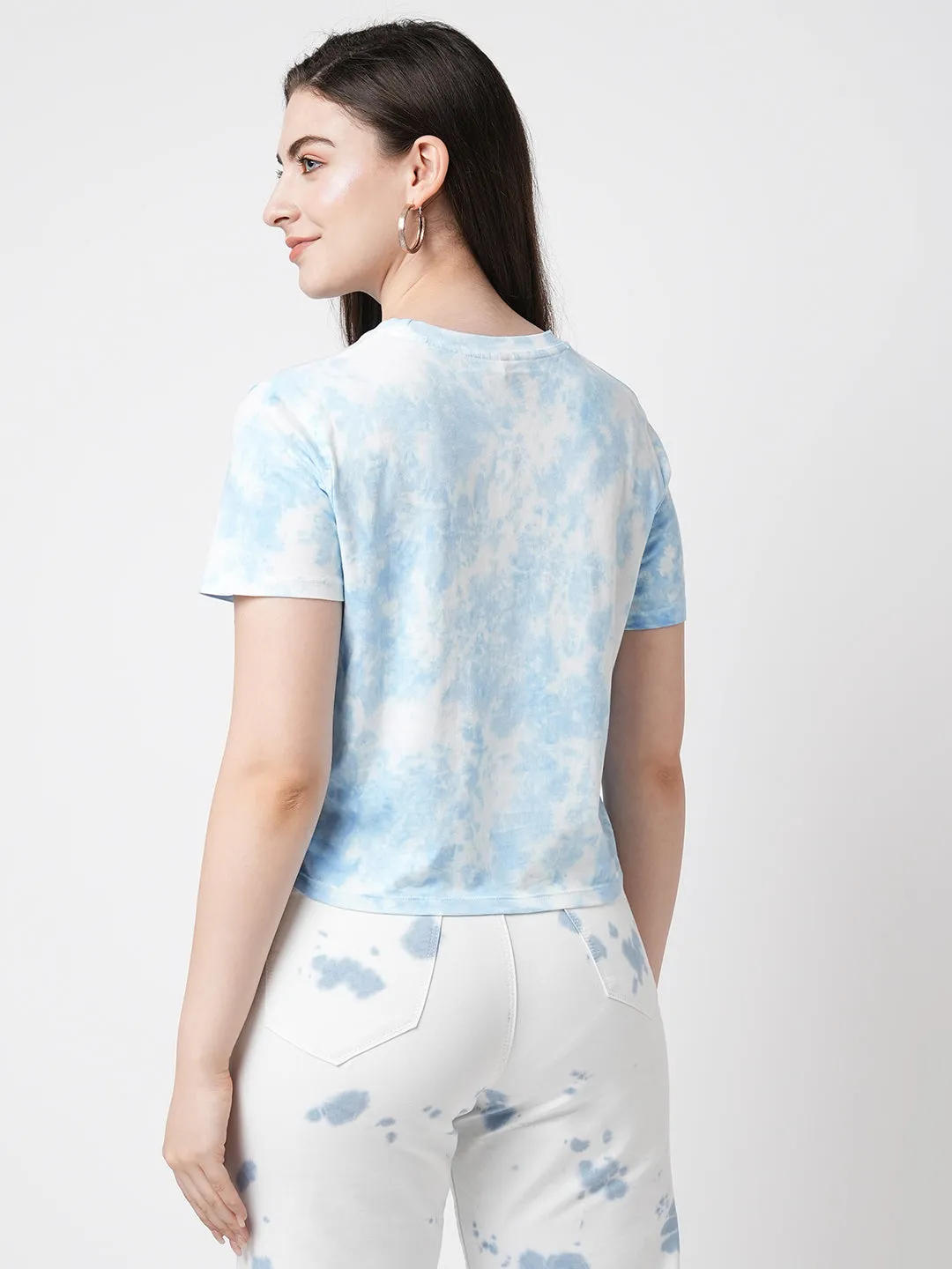 Women Sky Tie & Dye Short Sleeves T-shirt