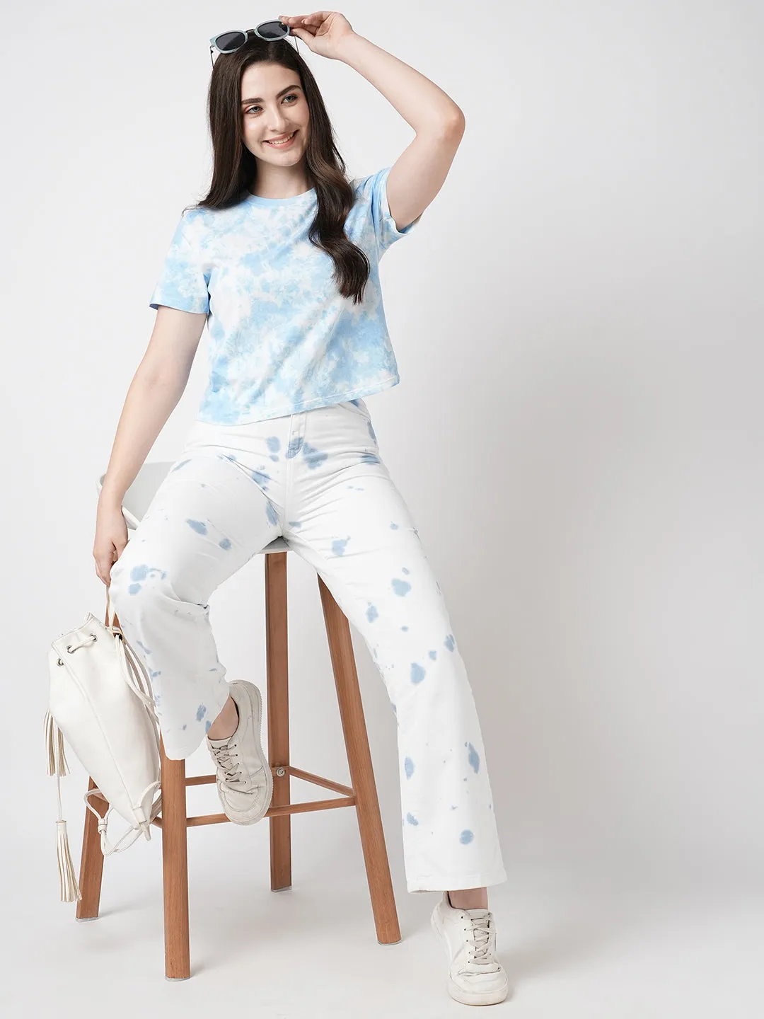 Women Sky Tie & Dye Short Sleeves T-shirt