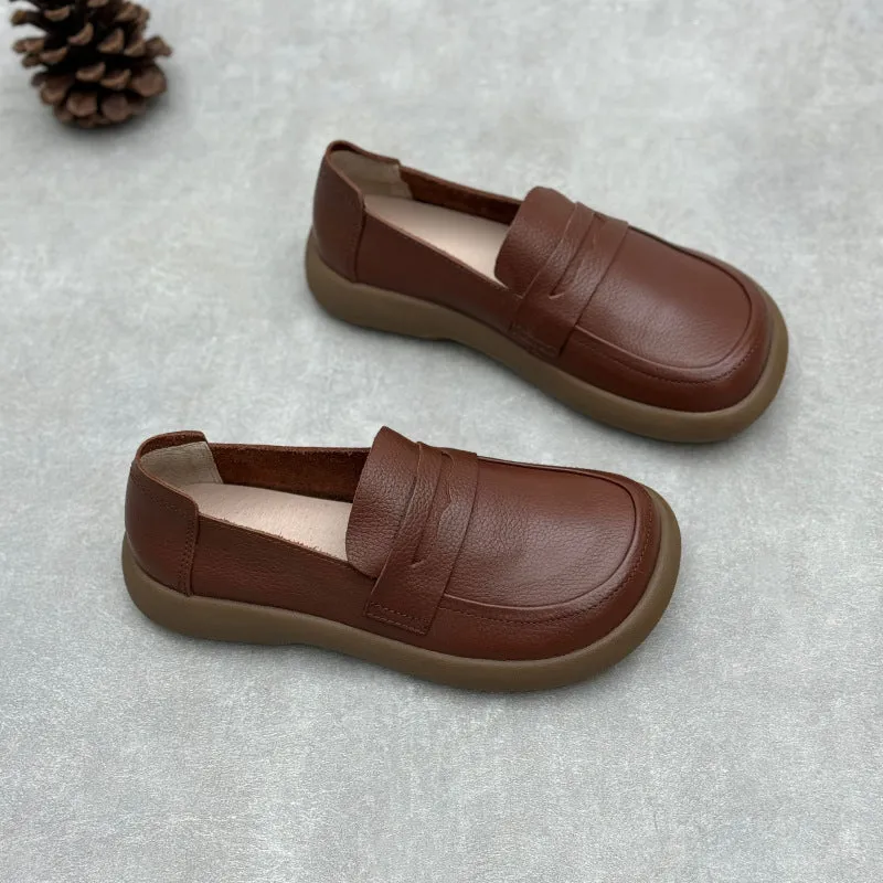 Women's Handmade Leather Flat Casual Loafers