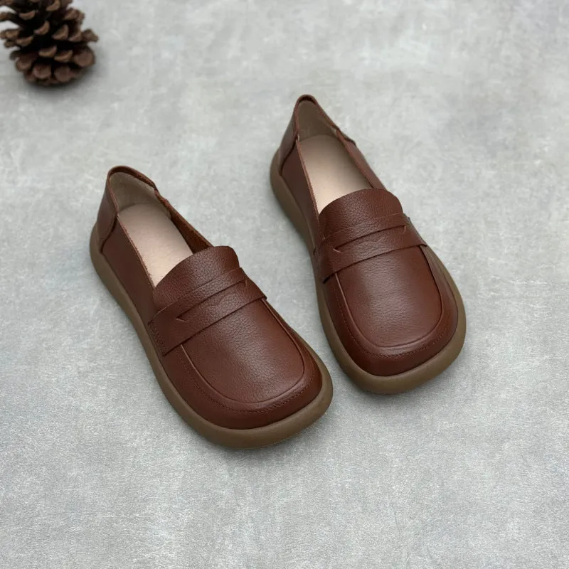 Women's Handmade Leather Flat Casual Loafers