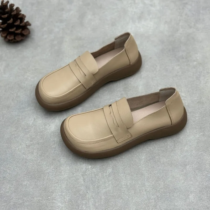 Women's Handmade Leather Flat Casual Loafers