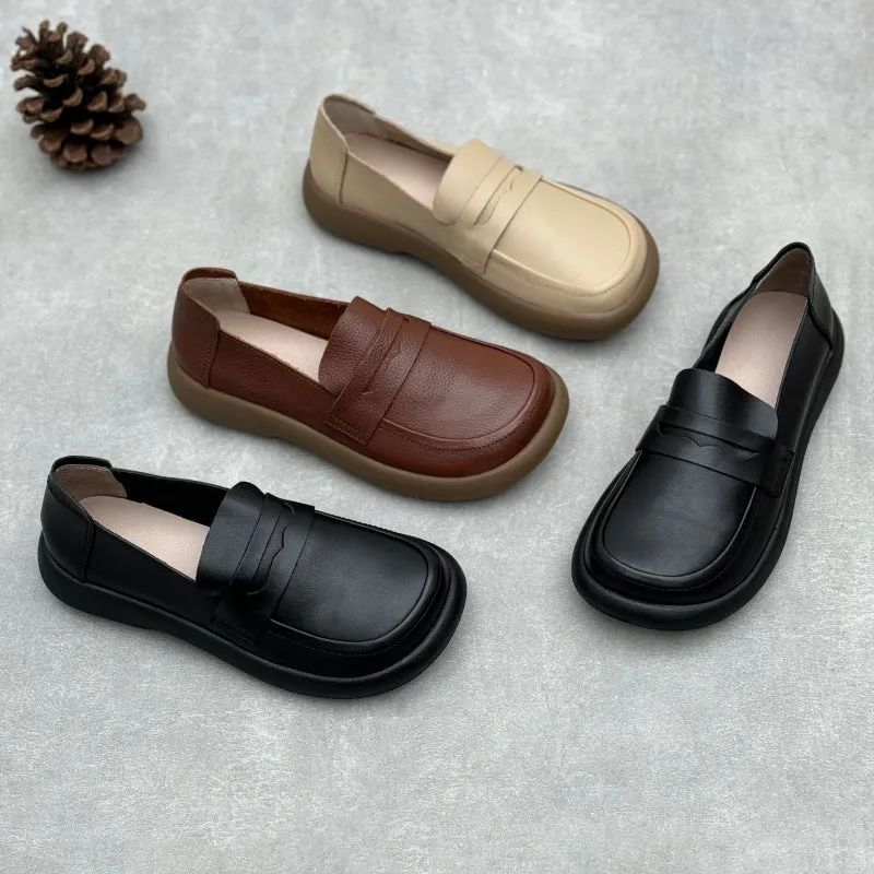 Women's Handmade Leather Flat Casual Loafers