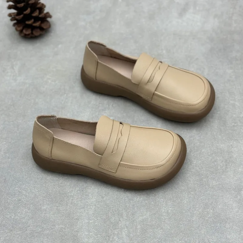 Women's Handmade Leather Flat Casual Loafers