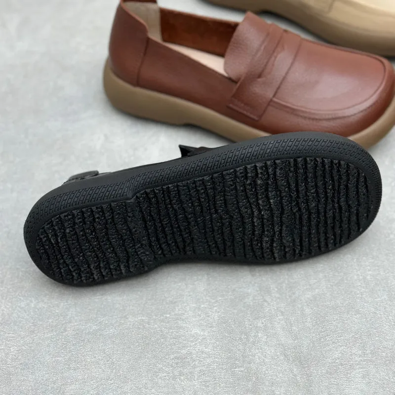 Women's Handmade Leather Flat Casual Loafers