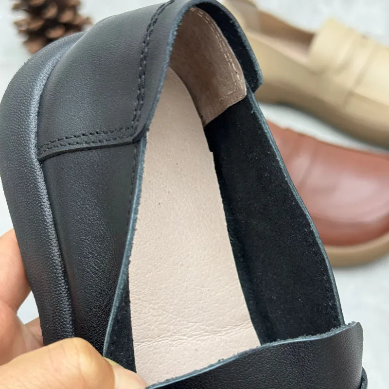 Women's Handmade Leather Flat Casual Loafers