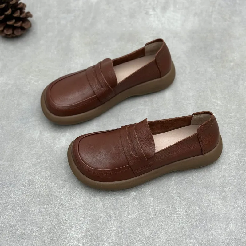 Women's Handmade Leather Flat Casual Loafers