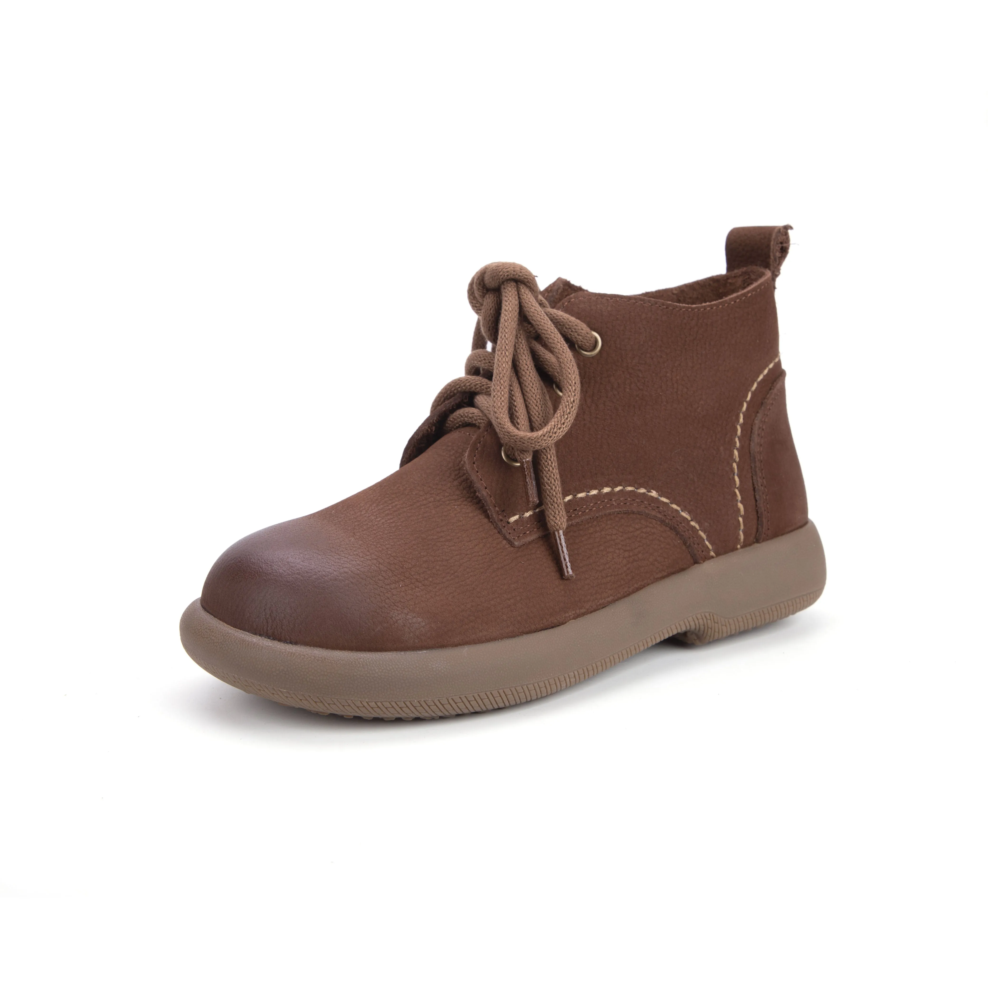 Women's Literary Leather Vintage Casual Lace-up Boots