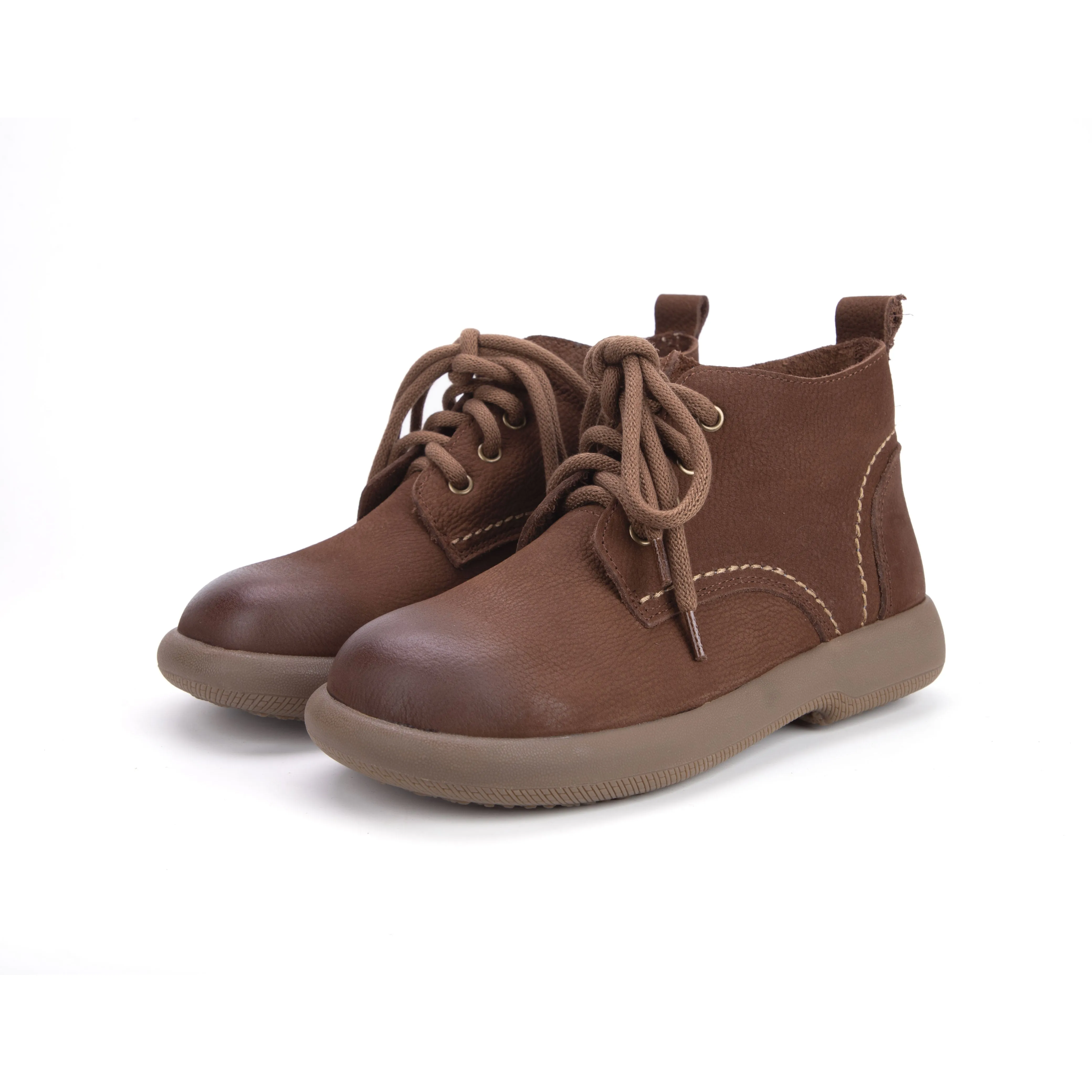 Women's Literary Leather Vintage Casual Lace-up Boots