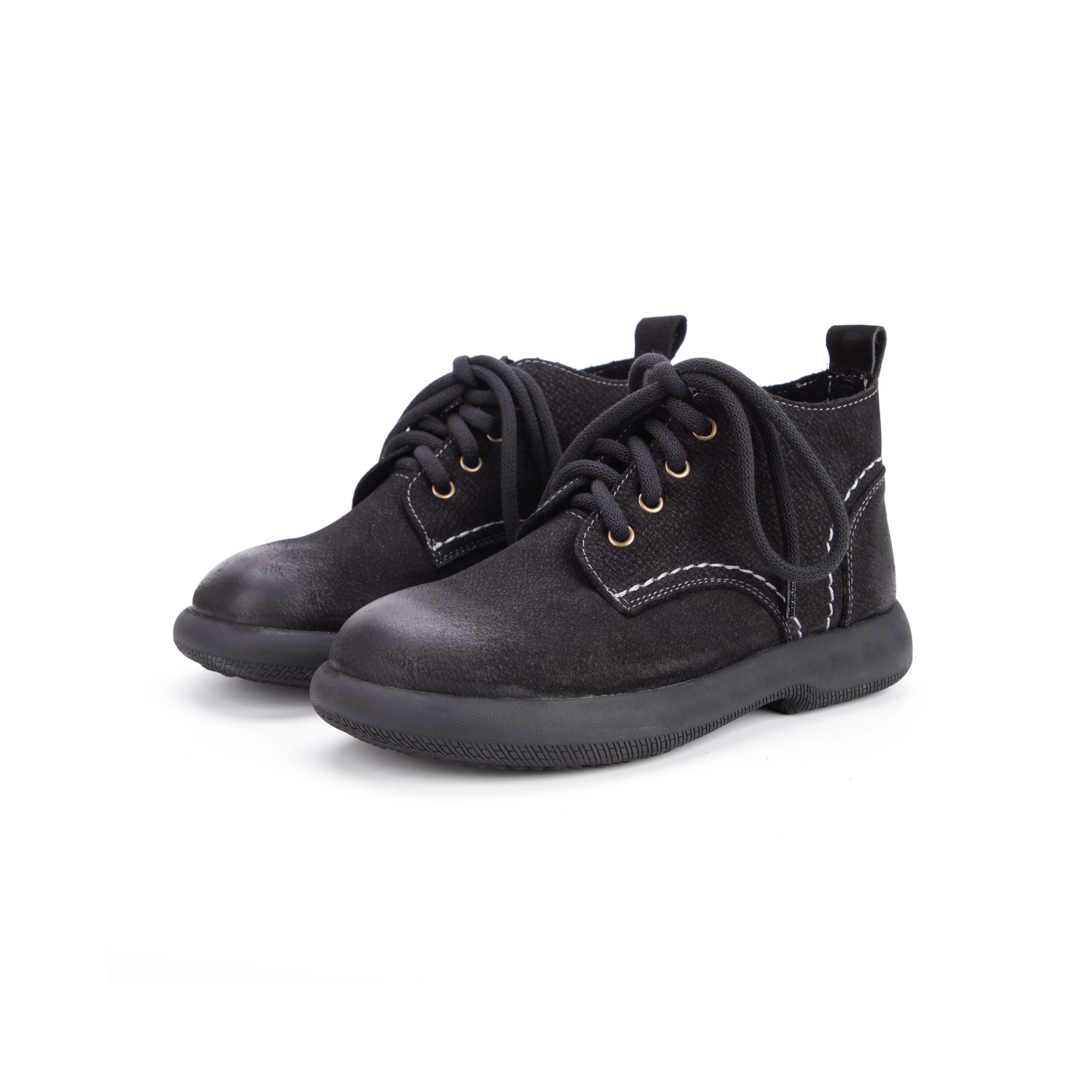 Women's Literary Leather Vintage Casual Lace-up Boots