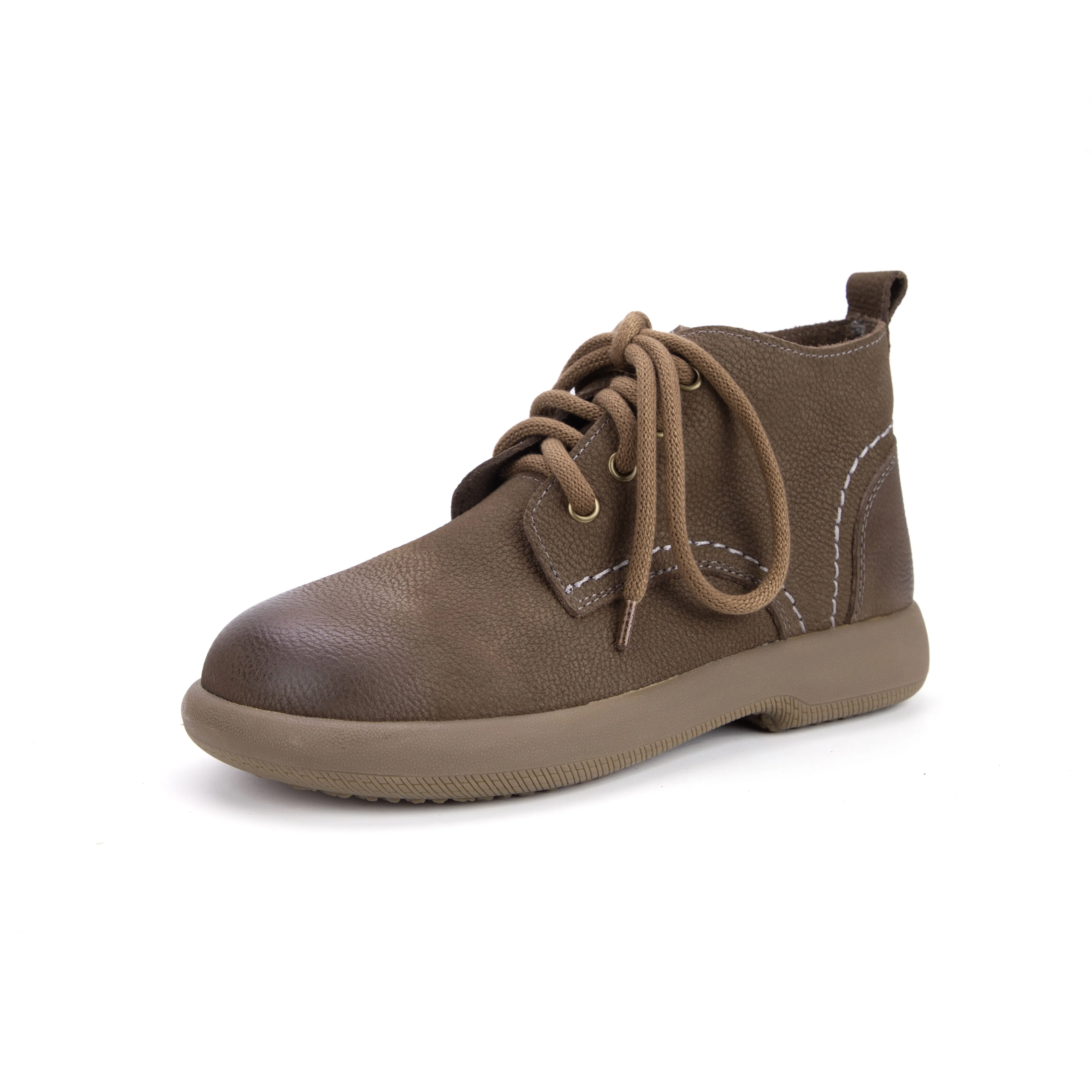 Women's Literary Leather Vintage Casual Lace-up Boots
