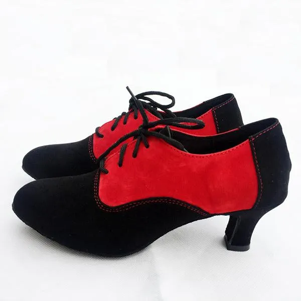 Women's Retro Anti-Slip Soft Sole Mid-Heel Dance Shoes 45530423S
