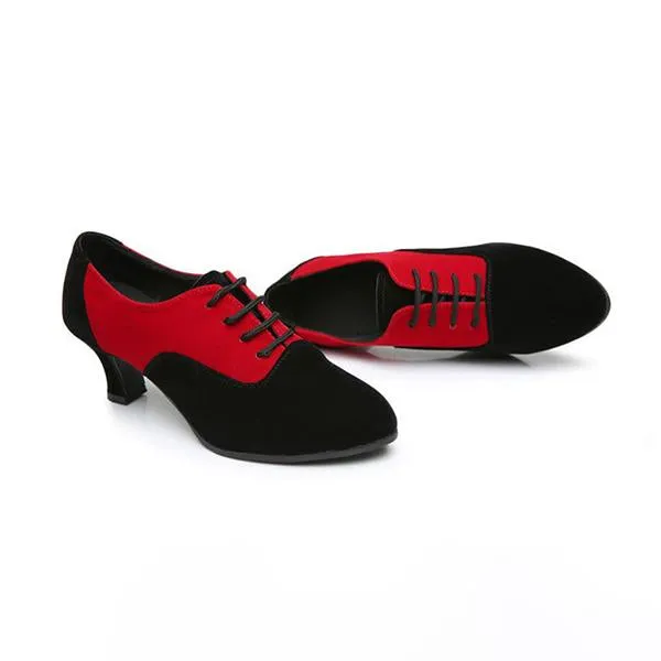 Women's Retro Anti-Slip Soft Sole Mid-Heel Dance Shoes 45530423S