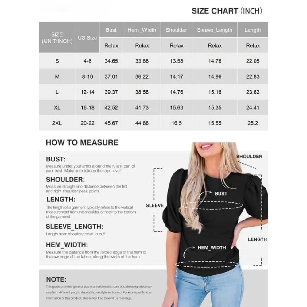 Women's Trendy Puff-Sleeve Top - Soft & Breathable Slim Fit-Pink